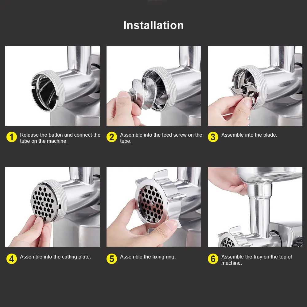 BioloMix Heavy Duty 3000W Max ที่มีประสิทธิภาพเครื่องบดเนื้อไฟฟ้าบ้านไส้กรอกไส้กรอกเนื้อ Mincer อาหาร