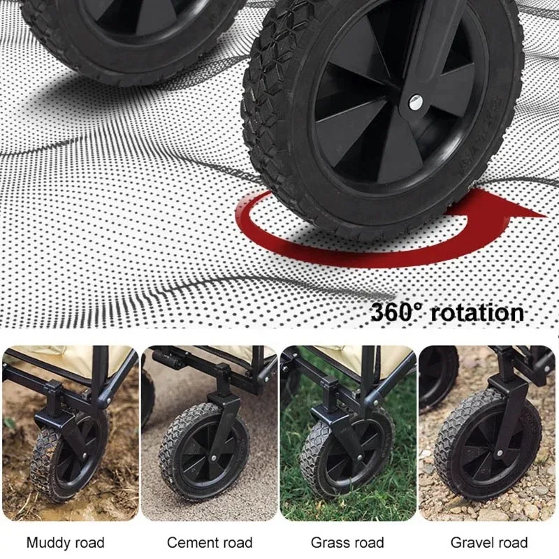 Outdoor Camping Cart Collapsible Wagon Cart Portable Folding Cart with Wheels Large Capacity Hand Carts Garden Shopping Carts