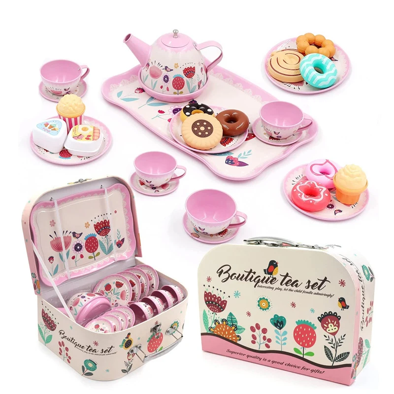 Juguete para juego de imitación DIY, juego de té de simulación, vajilla, casa de juego, cocina, juego de té de la tarde, juguetes, regalos para niños y niñas