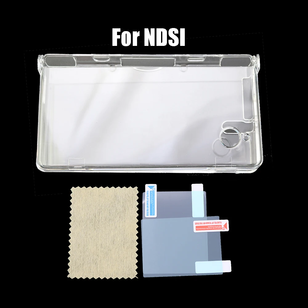Custodia in plastica trasparente con guscio in cristallo per Nintend DSL NDS Lite NDSL per console DSi NDSi XL LL con pellicola protettiva per schermo