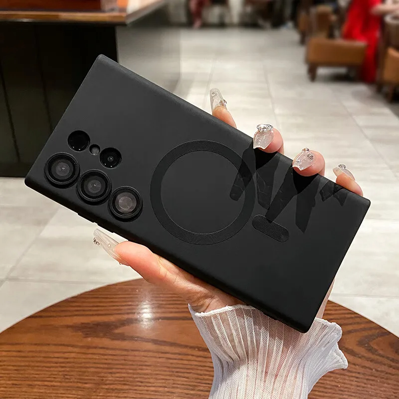 Original Matte Magnetic Magsafe Phone Case For Samsung Galaxy S24 S23 S22 S21 S25 Ultra Plus fe Shockproof Wireless Charge Cover