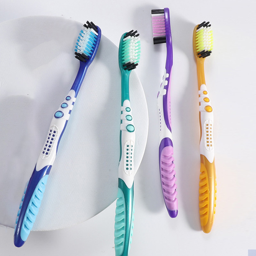 1/4/12pcs manual hard hair toothbrush for efficient oral cleaning, individually packaged for adults