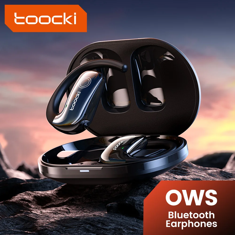 Toocki EJ11 Open-Ear Wireless Earphone Bluetooth 5.3 OWS Ear Hooks Headphones For Moblie Phone Long Standby IPX5 Sport Earbud