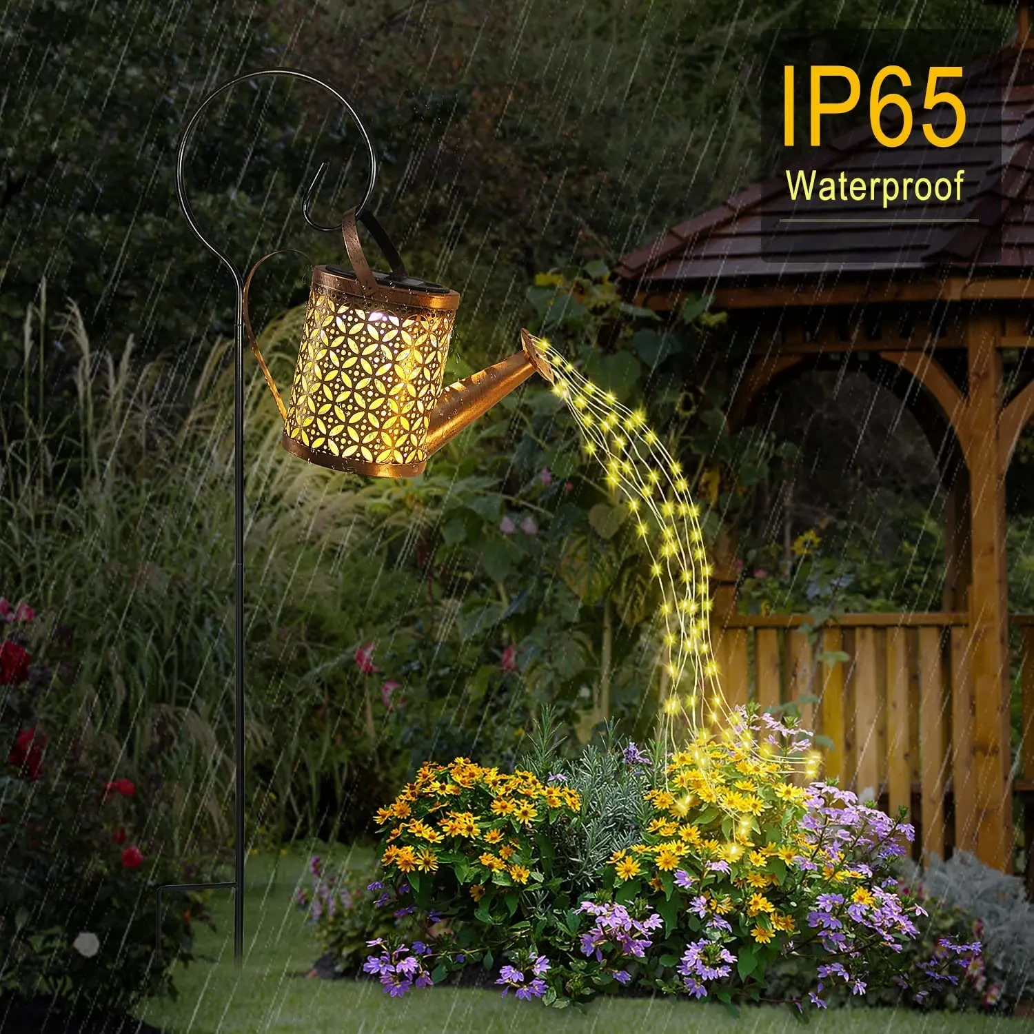 Solar Watering Can with Lights, Luzes solares ao ar livre do jardim, Lanterna suspensa impermeável, Yard Patio Decor, 1pc