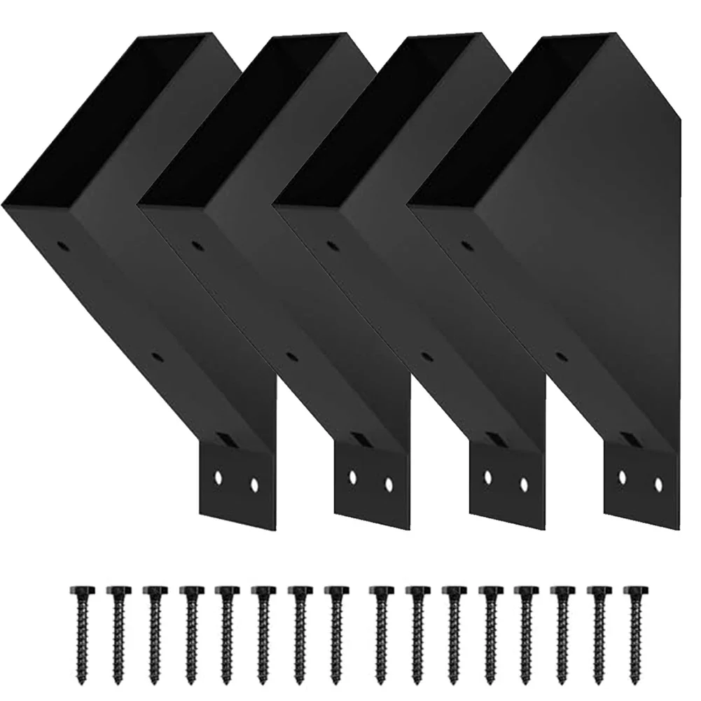Suportes para pergola, suporte de ângulo de 45 graus, conector resistente para postes de madeira 2x4 para pergola, faça você mesmo, precisa de gazebos, garagem, casa de árvore
