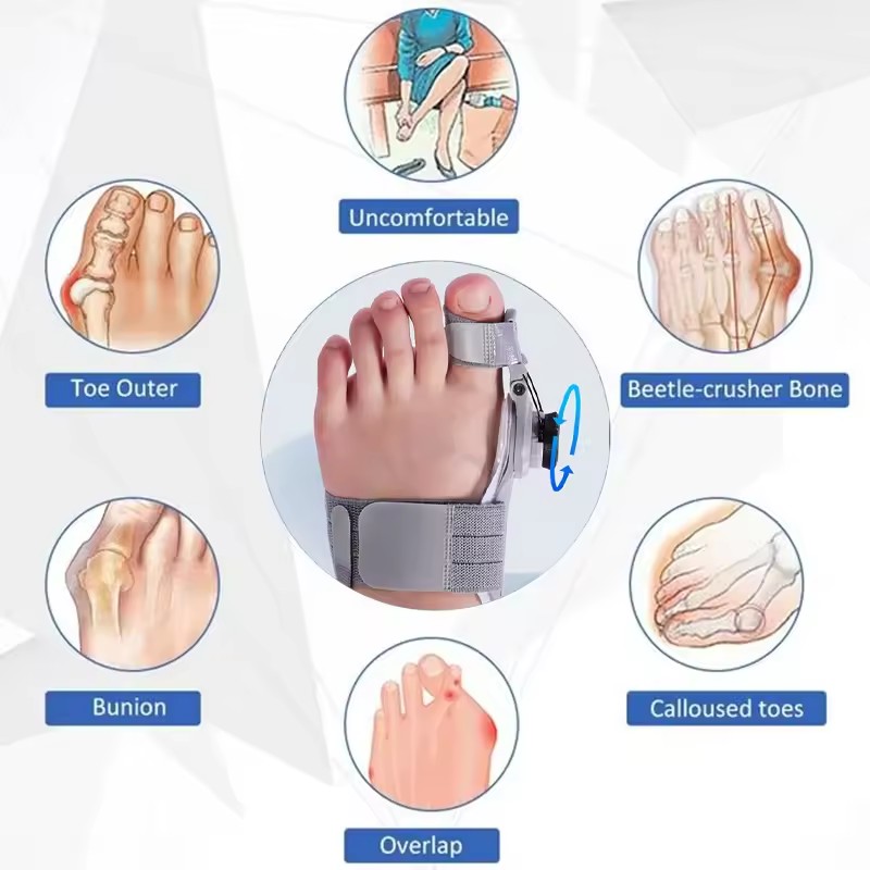 Bunion Corrector Unisex Voet Hallux Valgus Bretels Draaibare Teen Separator Stijltang Verstelbare Pedicure Vinger Teen Corrector