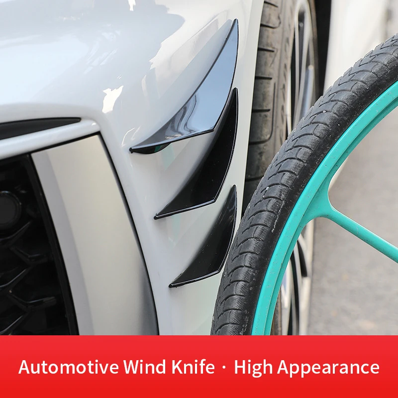 4/6 個ユニバーサルフロントバンパーリップ装飾ディフューザースプリッターフィンボディスポイラーカナードヴァランスあご車のチューニングカナード装飾