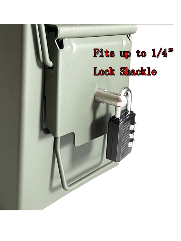 Bolzen 50 cal Munition Dose Stahl Pistole Schloss Munition Pistole Safe Box Hardware-Kit Militär Armee abschließbare Fall 40mm Pistole Kugel keine Box