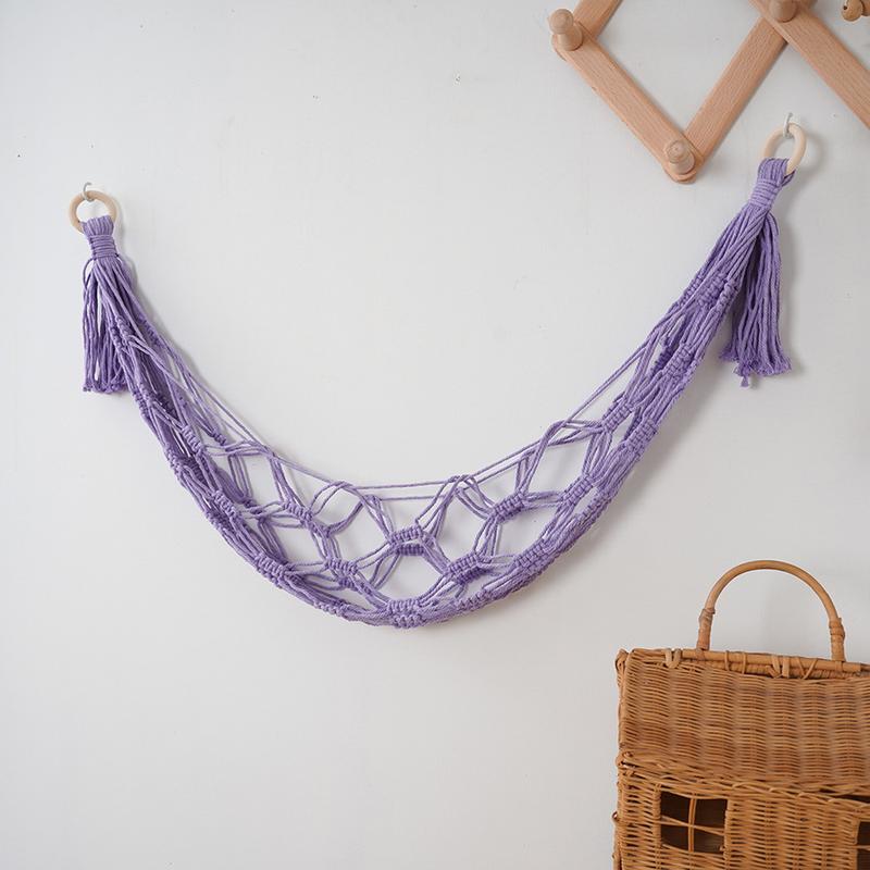Hamaca de macramé para habitación de niños, red de almacenamiento de juguetes, decoración Bohemia, animales de peluche