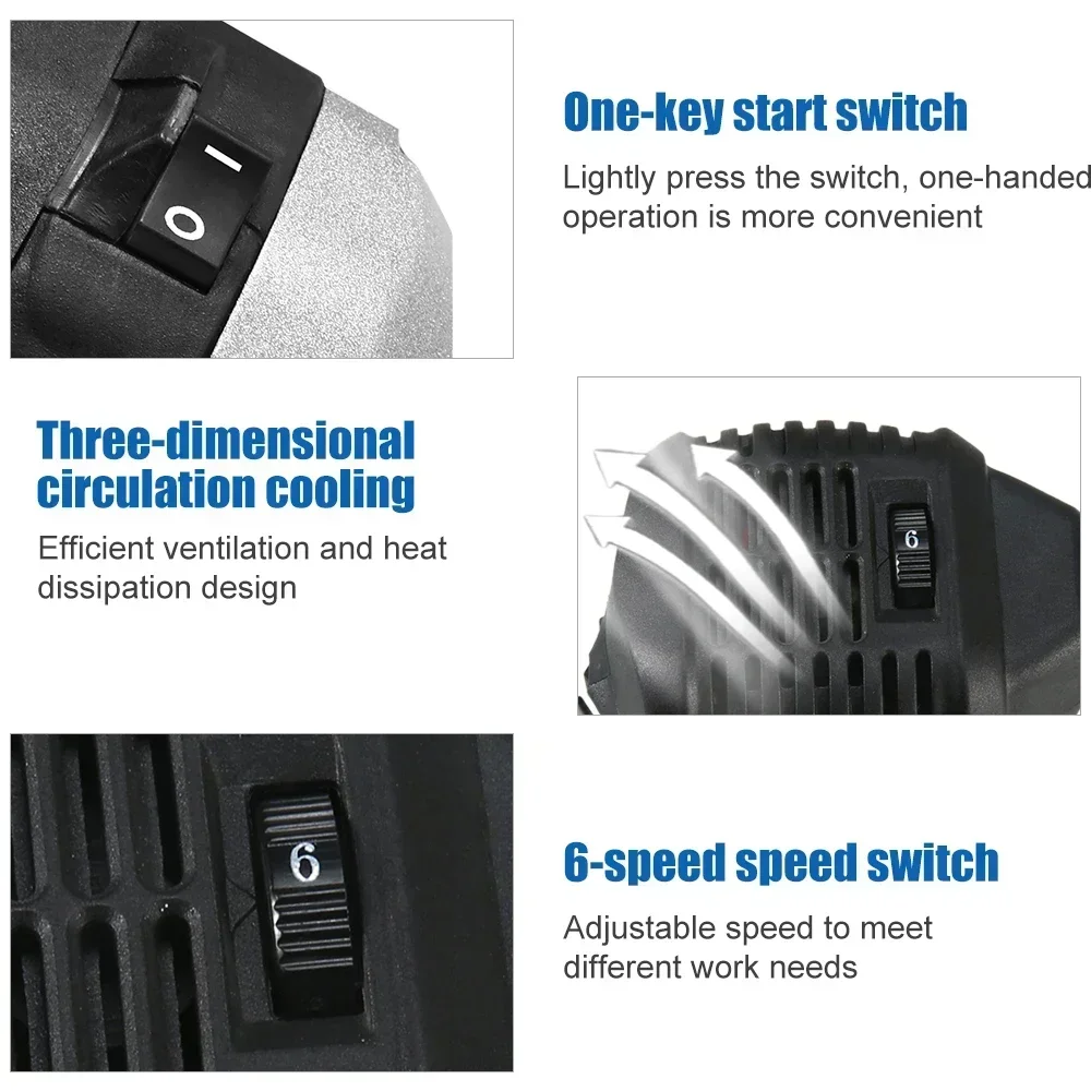 Router di legno elettrico a 6 velocità 2000W per fresa per legno da 6,35/8mm 220V Spina UE Fresatrice per legno Strumenti per falegname fai da te