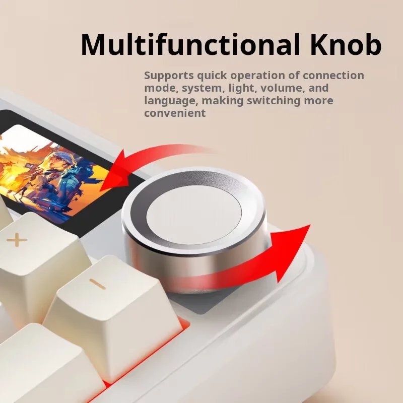 AULA F108Pro/F108 Connexion tri-mode Bluetooth sans fil, affichage multifonctionnel, structure de joint, effets d'éclairage RVB
