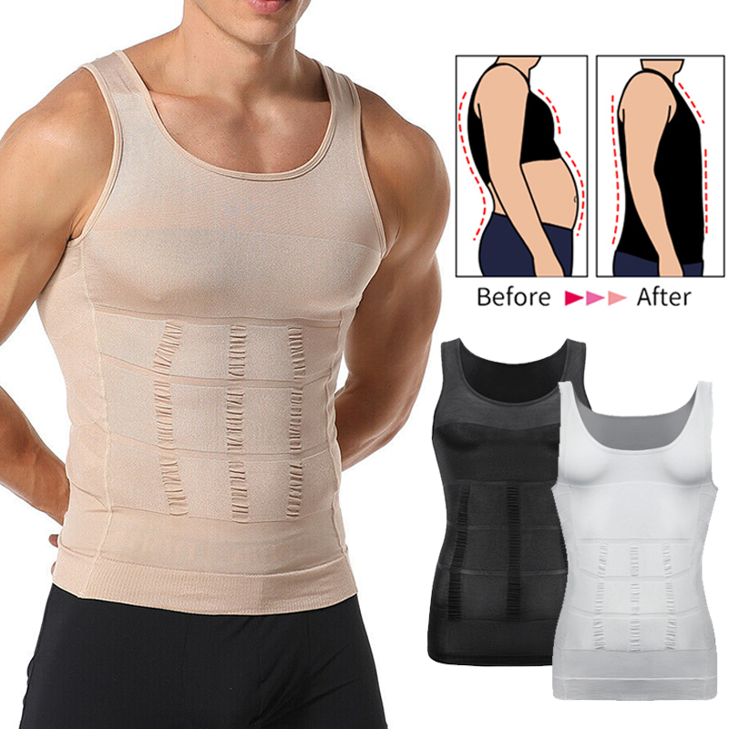 Chaleco moldeador de cuerpo adelgazante para hombre, camisa Abs para Abdomen, entrenamiento de gimnasio delgado, Control de barriga, camiseta sin mangas de compresión, ropa moldeadora sin mangas