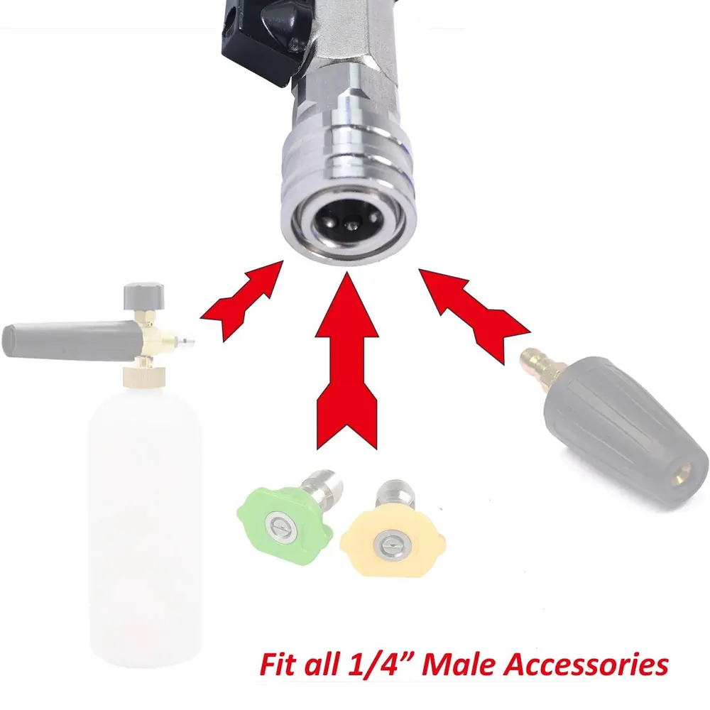 Pressure Washer Hose Adapter 1/4 Quick Connect With Valve to Control Water Flow for Karcher Lavor Nilfisk Parkside Bosch AR Hose