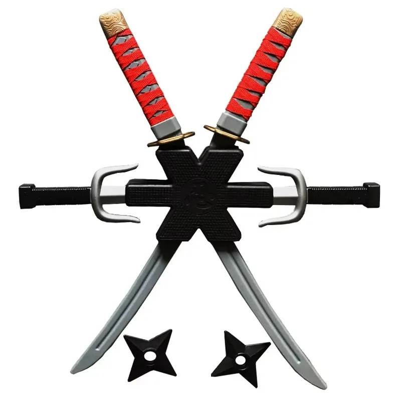 56 centimetri Halloween Samurai Ninja Plastica Retro Coltello Lungo Pugni 7 Pezzi in Un Set Deadpool Cos Doppia Spada Bambole Cosplay Giocattolo Regalo