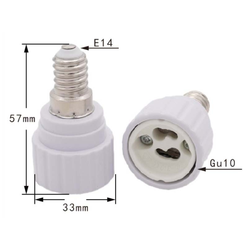 Trắng E14 Để GU10 Gốm Đế Đèn Led Đui Đèn Chuyển Đổi Vít Bóng Đèn Ổ Cắm Adapter LED Tiết Kiệm Đèn Halogen căn Cứ PBT