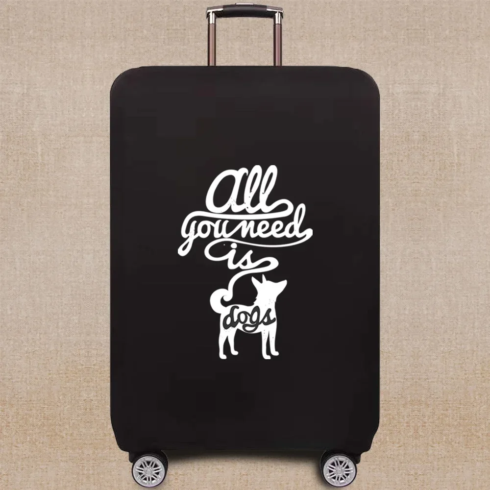 Capa protetora de poeira para bagagem, Whitepicture Pattern Series, Trolley Case, capa elástica, mala, acessórios de viagem, 18-28 in