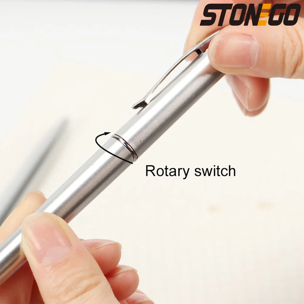 STONEGO หมึกที่มองไม่เห็นปากกาแปลกใหม่วัสดุพลาสติกปากกาลูกลื่นพร้อมแสง UV Magic Secret ปากกาลูกลื่น