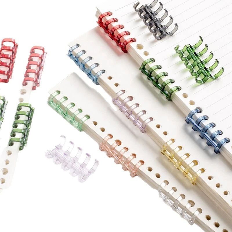 20Pcs Binding Spines Snap Split Binder Rings Learning Cards A4 A5 A6 Notebook Loose Leaf Stationery Office Supplies Plastic