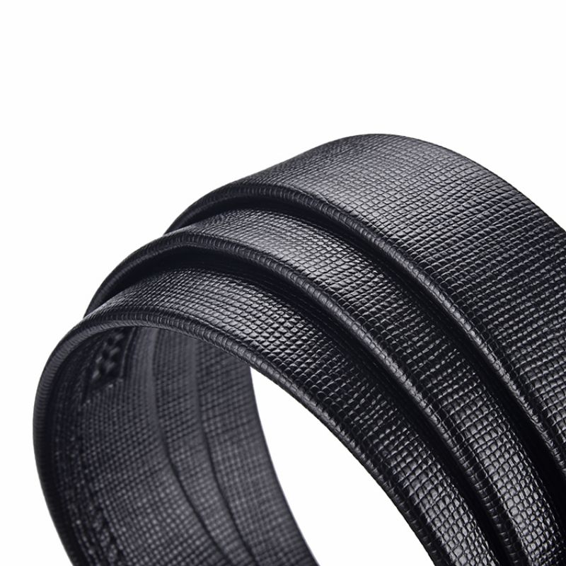 高品質メンズレザーベルトメタル自動バックル仕事ビジネスブラック牛革 PU ストラップ