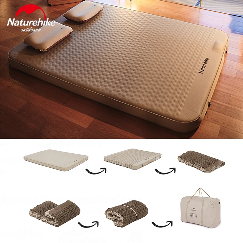 Naturehike C12 надувной матрас для кемпинга, встроенный насос, самонадувающаяся подушка, уличная палатка, надувная кровать 12 см, двойной спальный коврик