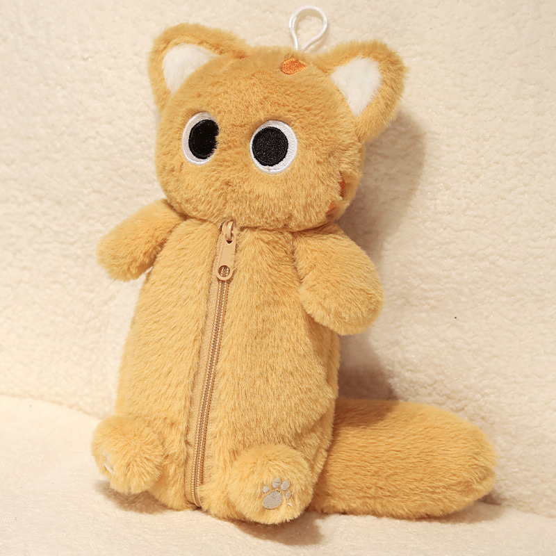 Siamesische Katze Plüsch Federmäppchen Stofftier Große Kapazität Schreibwaren Tasche Niedliches Design Cartoon Puppe Katze Bleistift Tasche Lernen
