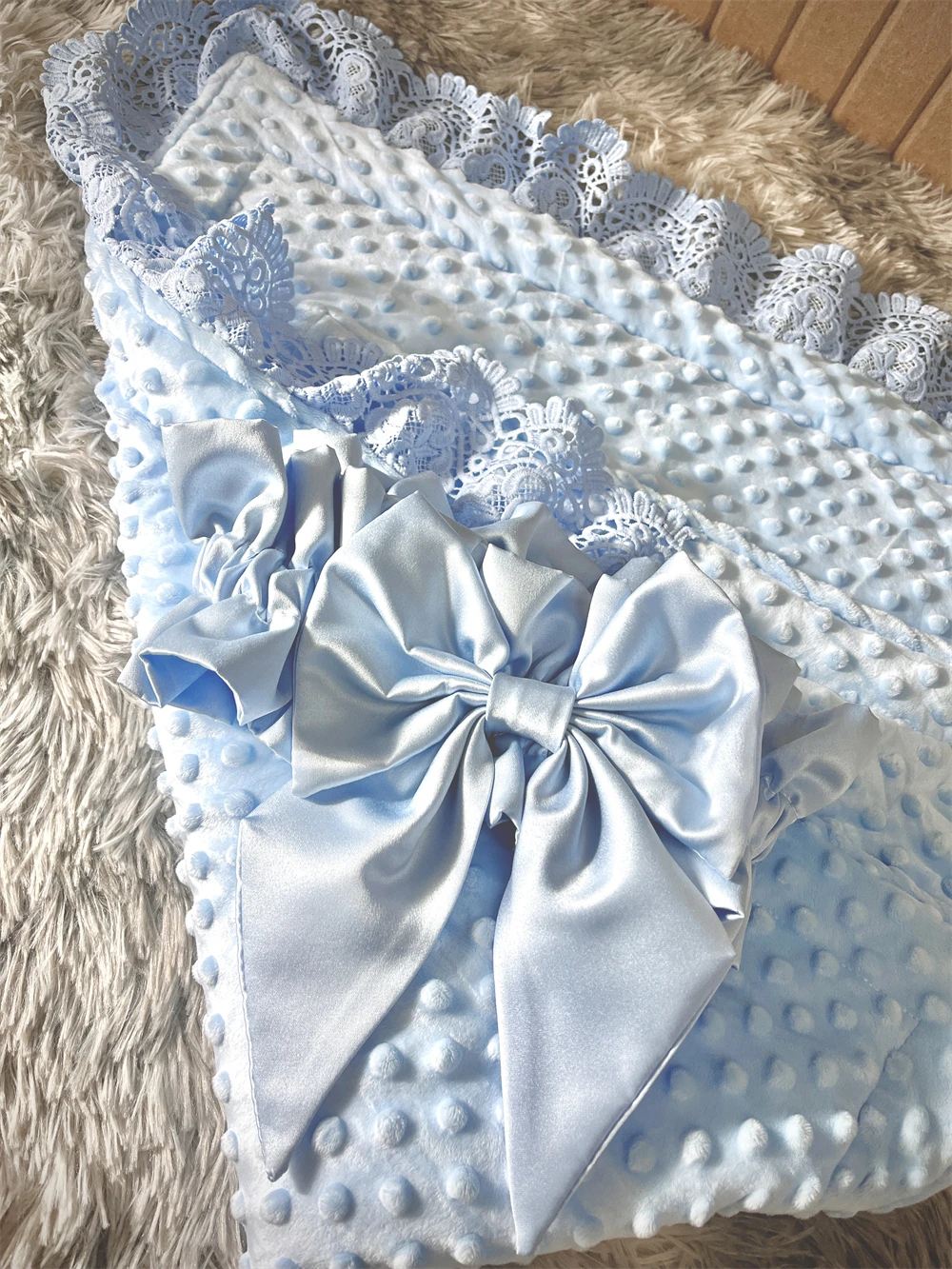 เด็กฤดูหนาวผ้าห่ม Swaddle ชายหญิงลูกไม้ฝรั่งเศส Essential รับผ้าห่ม Ultra-Soft ทารกแรกเกิด Registry Sleeping Wraps