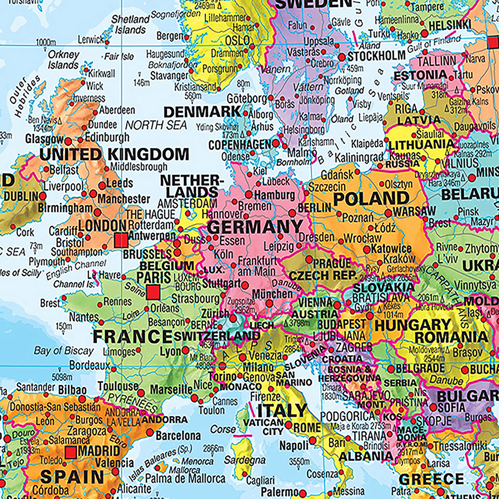 세계지도 75*50cm 세부 정보 스프레이 캔버스 회화 벽 아트 포스터 홈 인테리어 사무실 학교 용품 영어