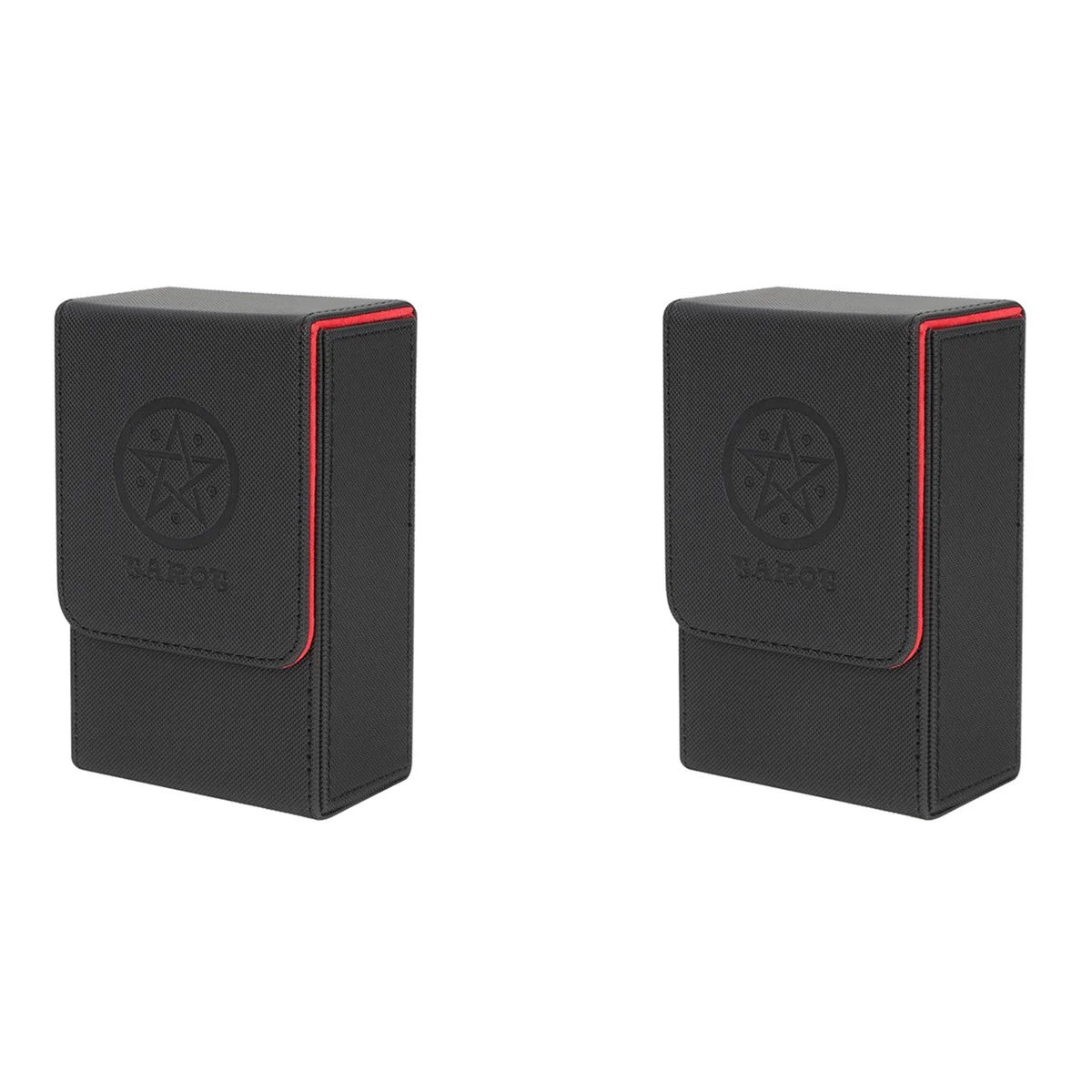 BAAU 2X Preto Vermelho Padrão Tarot Card Storage Caixa PU Couro Jogo Poker Deck Card Frame