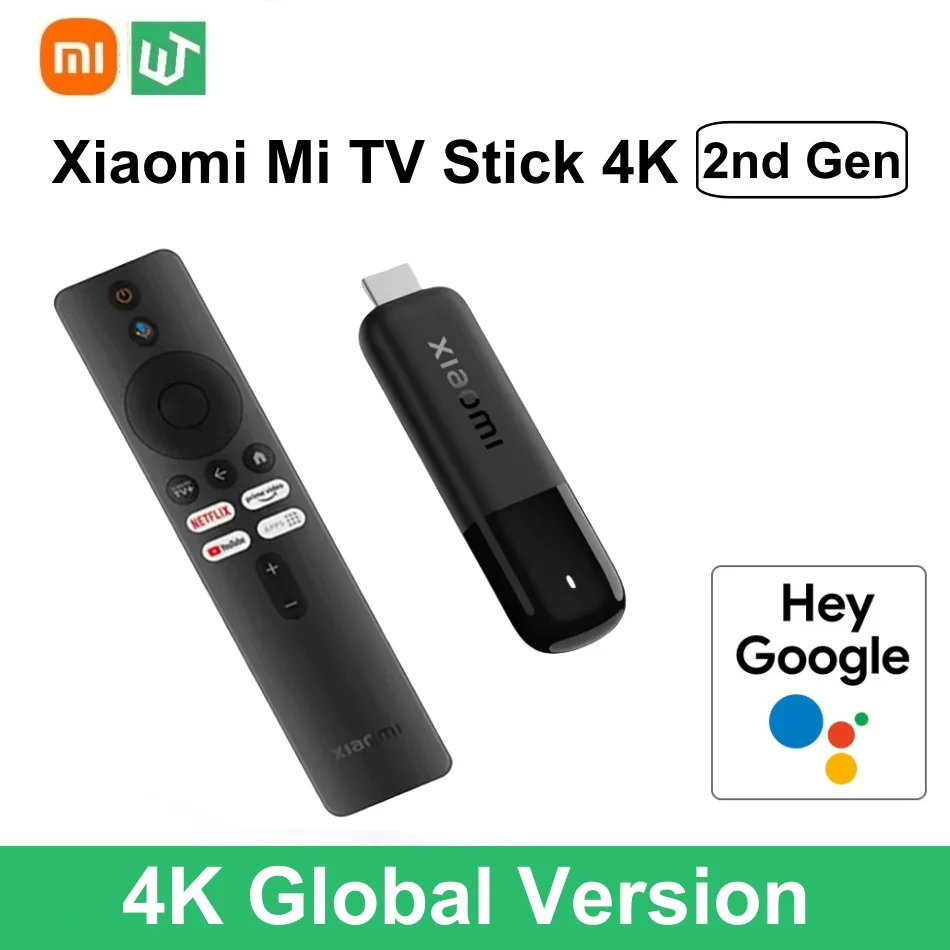 Xiaomi TV Stick 4K 2-го поколения 2025 Глобальная версия Bluetooth 5.2 Google TV Smart HDR 2 ГБ ОЗУ 8 ГБ ПЗУ Mini TV Dongle Потоковое мультимедиа