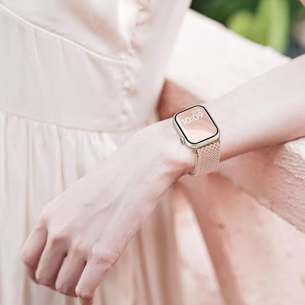ห่วงถักสําหรับ Apple Watch Band 42/46 มม.45/41 มม.38/40 มม.44 มม.49 มม.Solo สร้อยข้อมือ iWatch Series 10 9 SE 8 7 6 Ultra2