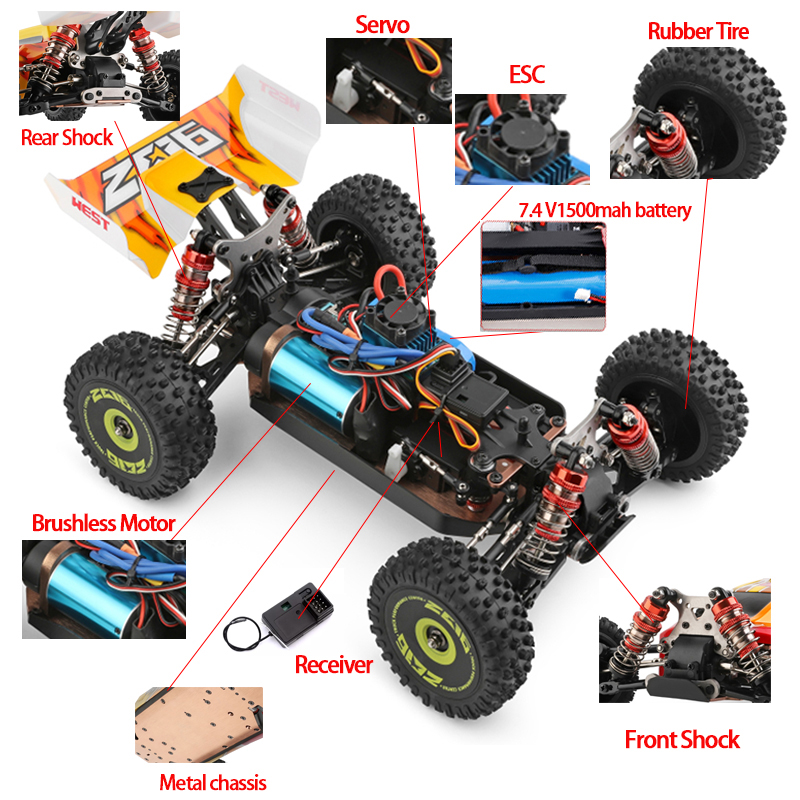 トップ WLtoys 144010 -V8 2.4G レーシング RC カー 70 KM/H ブラシレスモーター 4WD 高速オフロードドリフト RC おもちゃ 子供と大人用ギフト