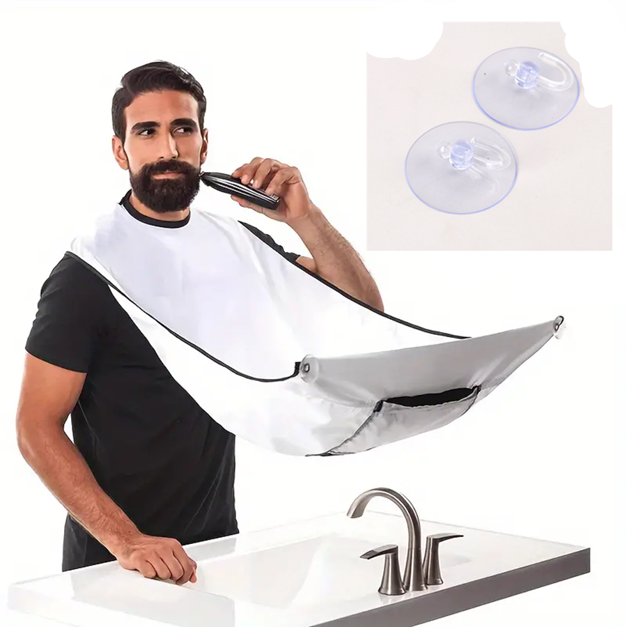 Sciarpa da barba per la casa da uomo, telo da barba, cappello da taglio per capelli, grembiule da taglio per capelli, resistente allo sporco, mantiene pulito