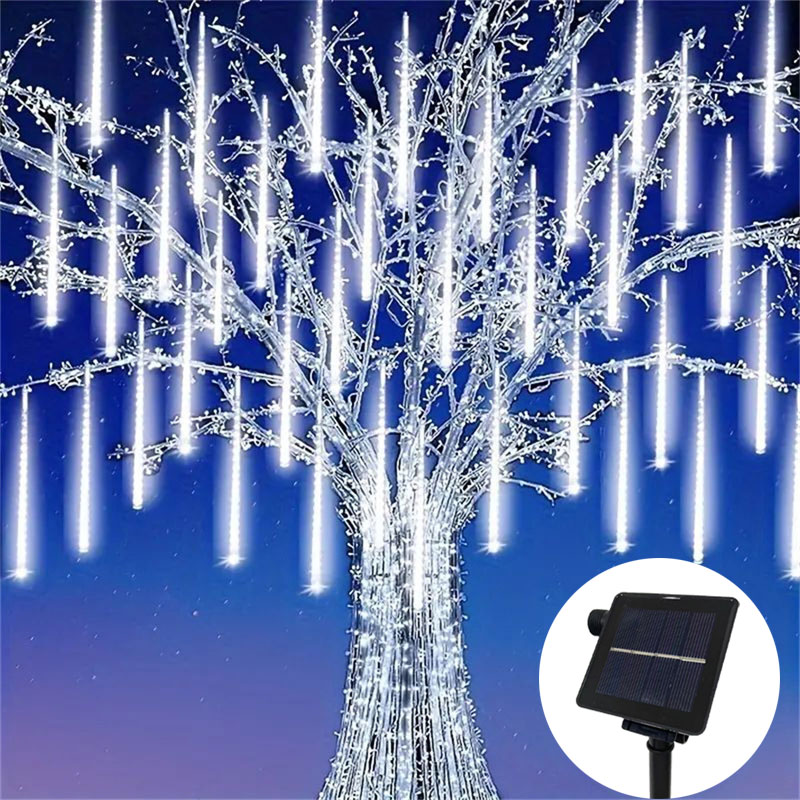 Girlande Outdoor Solar LED Fee 8 Röhren Meteorschauer Lichterketten Sommer Garten Camping Hochzeit Party Raumdekoration Girlande