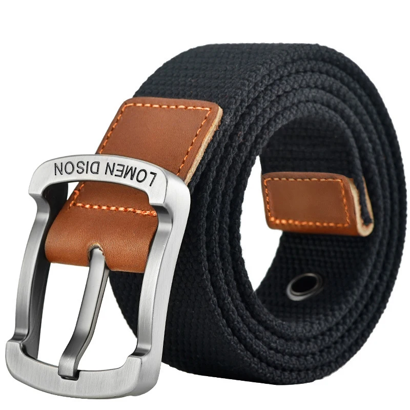 Cinturón táctico de lona para hombre, accesorios vaqueros informales que combinan con todo, faja para deportes al aire libre, caza, cinturón con hebilla de nailon