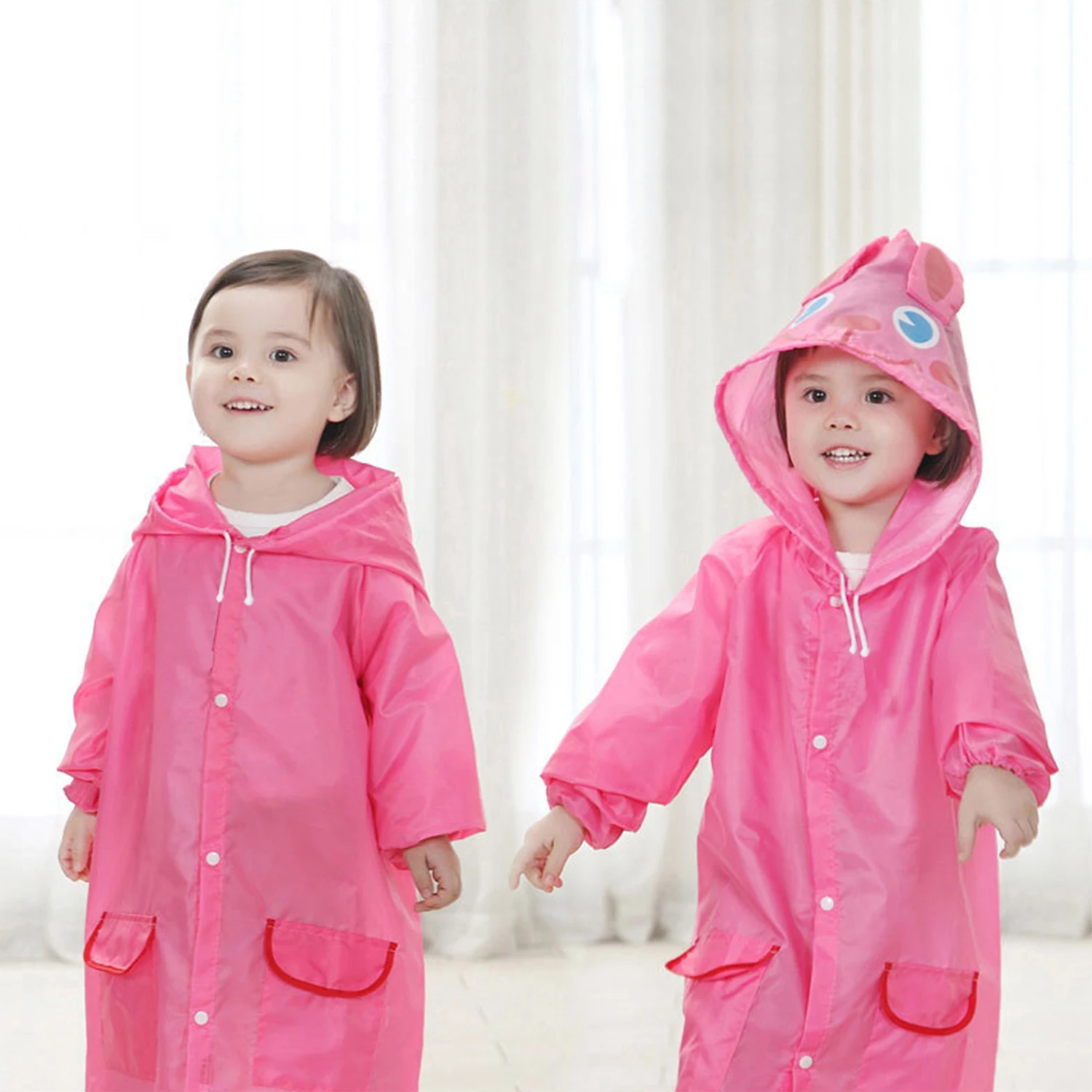 Novo 2 pçs criança dos desenhos animados capa de chuva sem cordão estilo animal à prova dwaterproof água para crianças casaco dobrável estudante rainwear chuva poncho