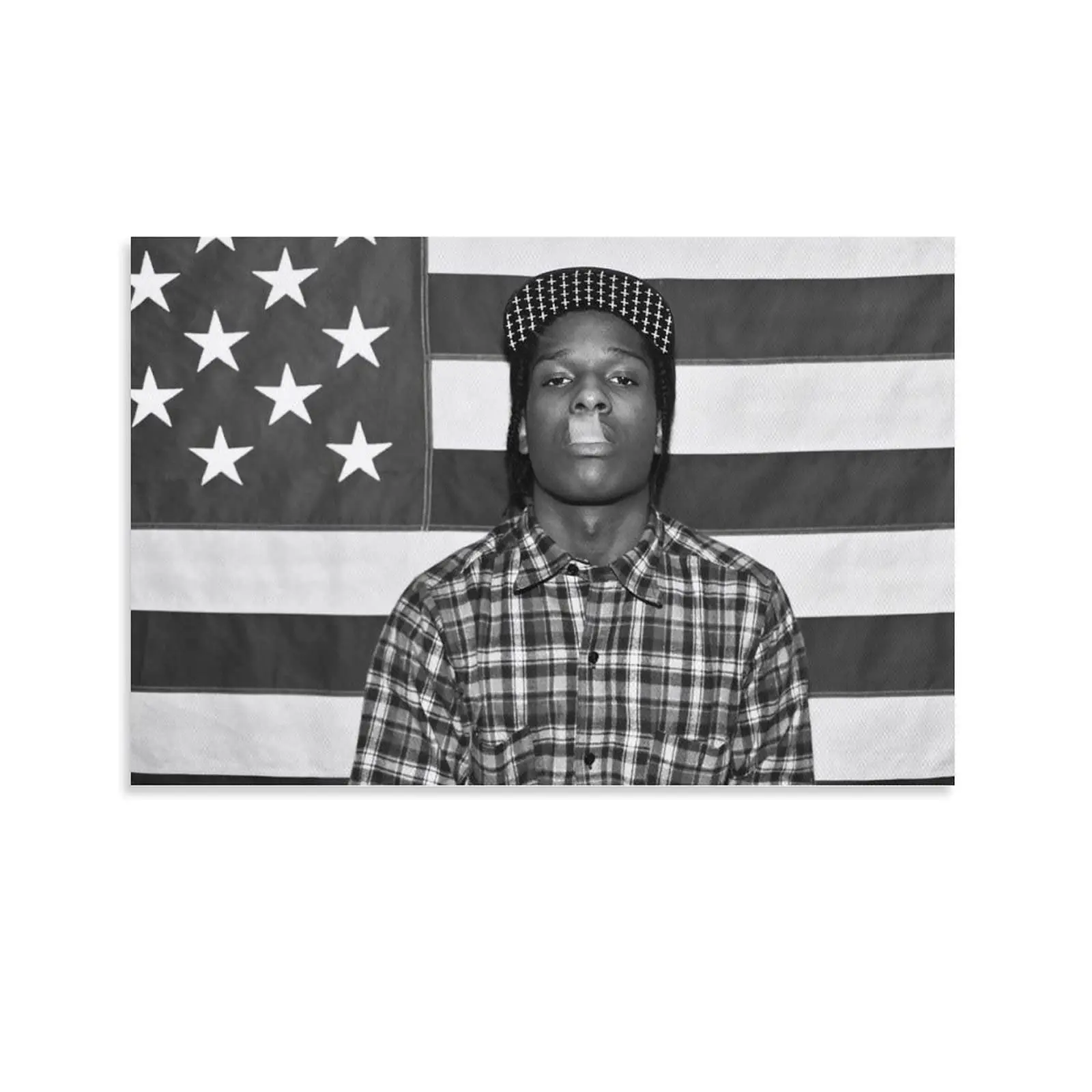 A$AP Rocky ASAP Bandiera americana Rap Rapper Motivazionale Inspirational Ufficio Palestra Parete Dormitorio Decorazione 3x5ft Bandiera Solo Cucito
