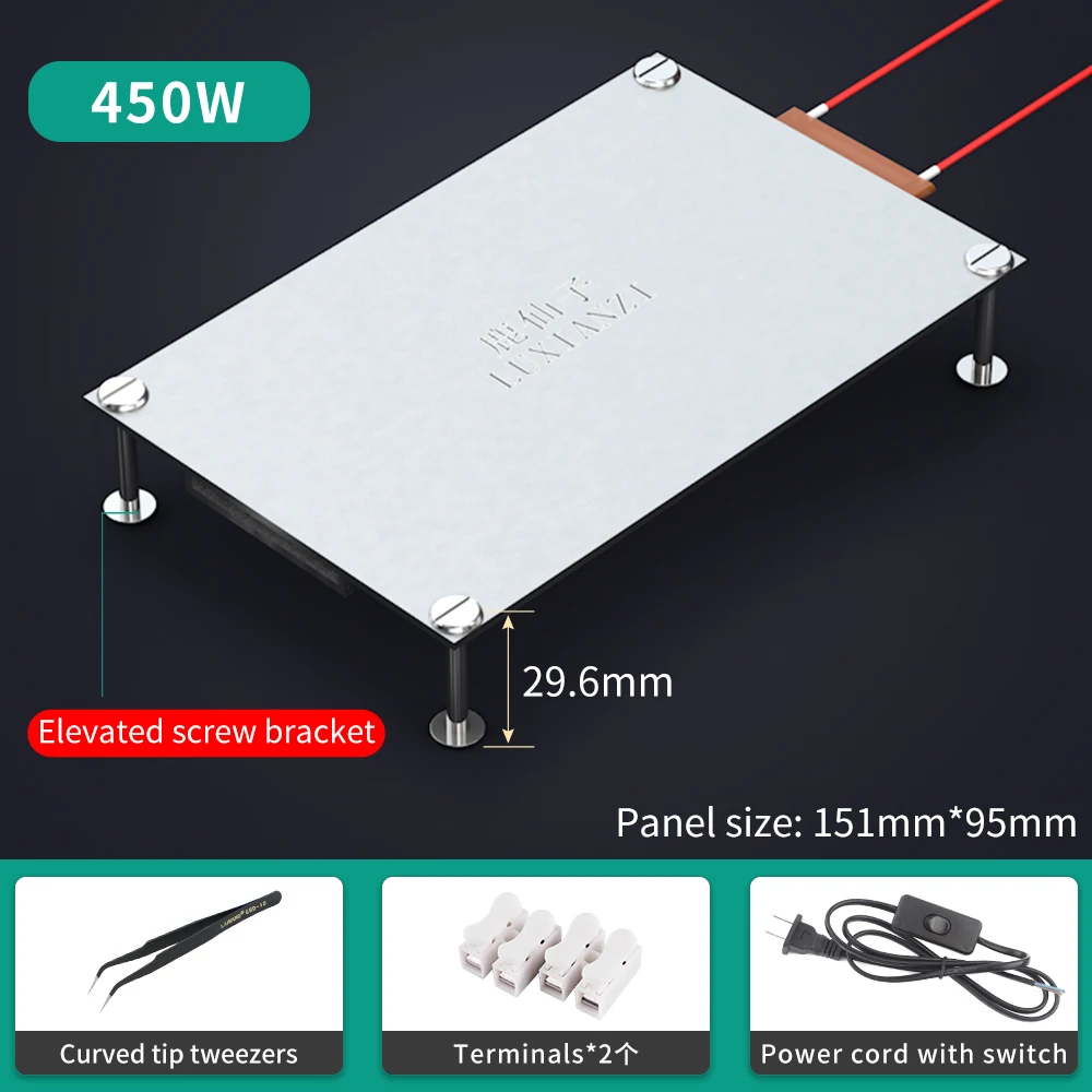 LUXIANZI อลูมิเนียม LED Remover BGA Desoldering Station PTC Fever แผ่นอุ่น LCD Strip ชิปซ่อมเทอร์โมแผ่นความร้อน