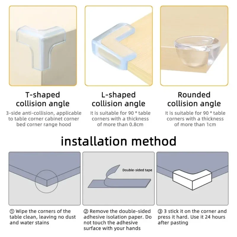 เด็กความปลอดภัยซิลิโคนตารางมุมเฟอร์นิเจอร์ขอบป้องกันโปร่งใสเด็ก Anti Collision EDGE Guards