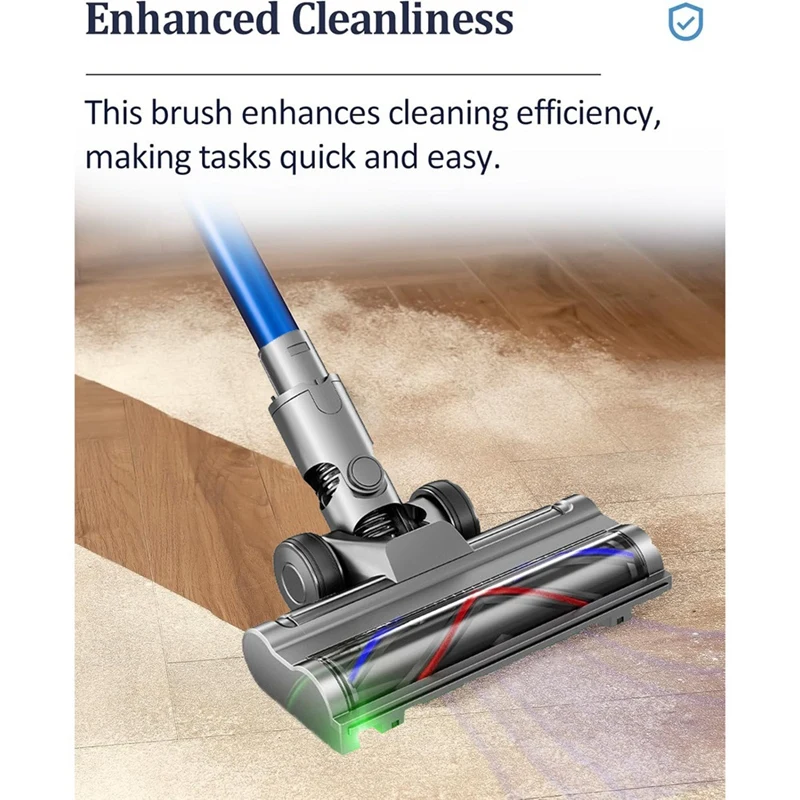 Electric Floor Brush Head For Dyson V6 DC58 DC59 DC62 DC72 Vacuums Attachment With LED Dust Lights For Floor Cleaner