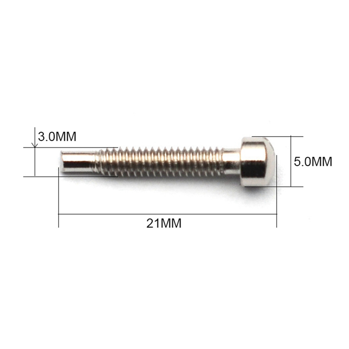BAAU 50 個ピックアップ金属ピン-一言閉鎖 3x21MM/5.0MM (直径 3.0MM) ギターピックアップ部品ネジロッドブラック