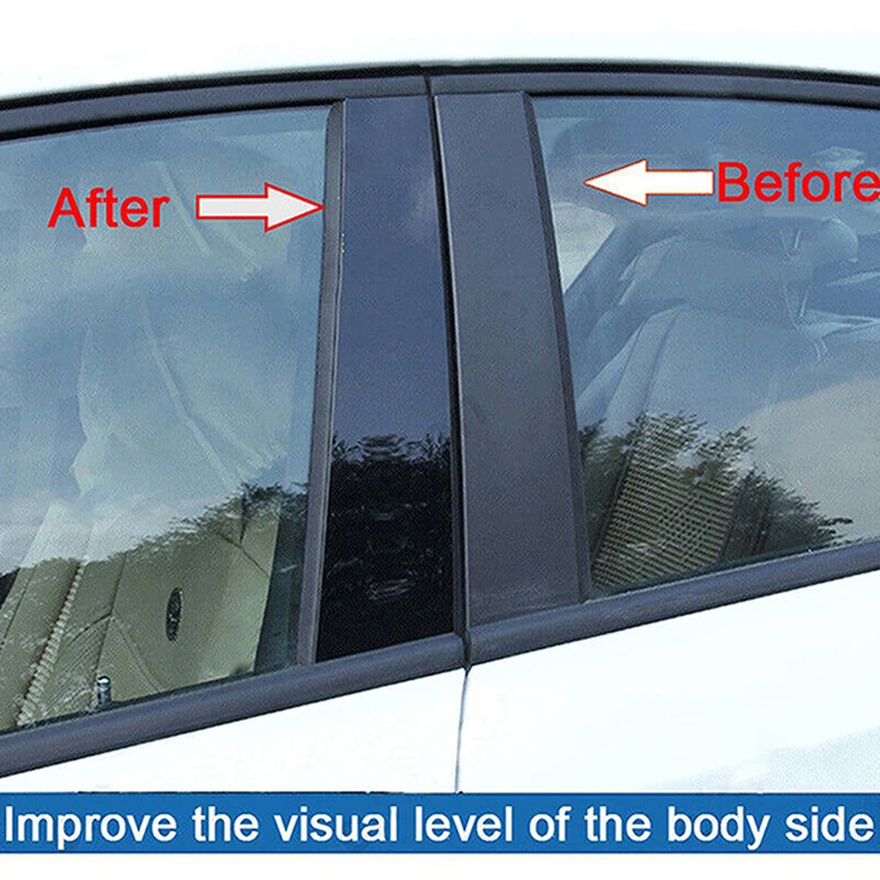 6 個 BMW 1 シリーズ F20 2012 2013 2014-2019 車の光沢のある黒の窓ドアコラム BC ピラーポストカバートリムステッカーアクセサリー