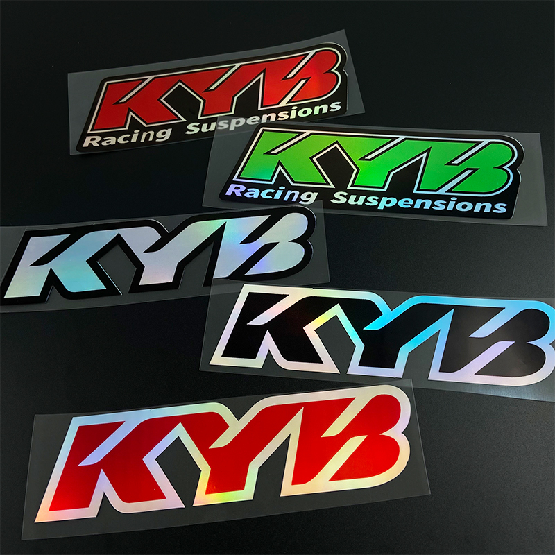 2 個レーシングサスペンションオートバイステッカー Kyb フォークサスペンションビニールデカールヤマハホンダスズキ Ktm カワサキベネリ