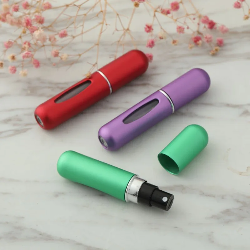 5ml/pcs Refillable Metal Perfume Bottle with Spray Fragrance Pump Portable Travel Cosmetic Container Mini Spray Atomizer Bottle