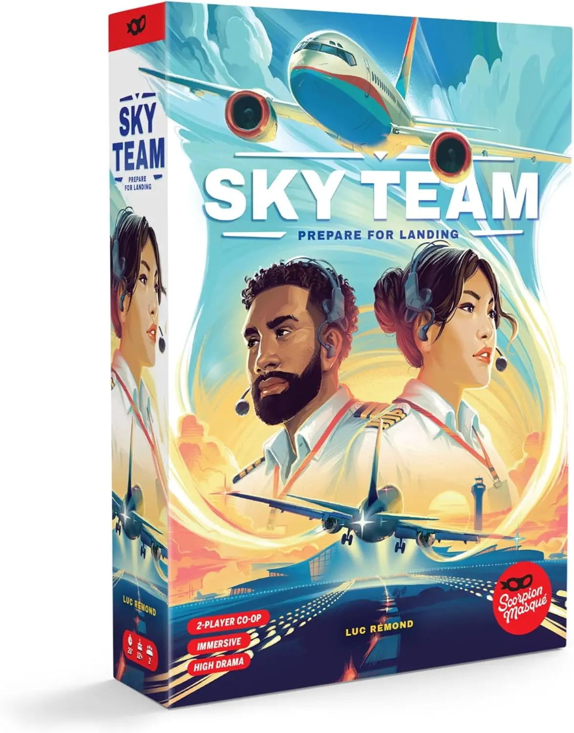 Scorpion Masqué, Sky Team, bordspel |   Co-op-spel |   Leeftijden 10+ |   2-spelers |   20 minuten