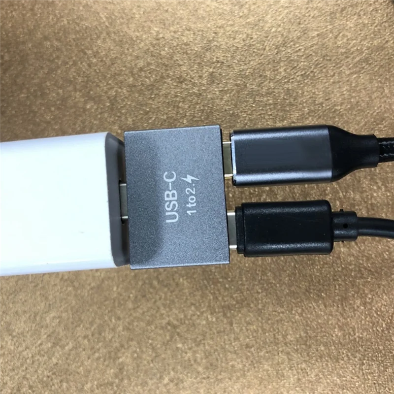 Mais novo usb c macho para duplo usb c fêmea divisor conversor adaptador conector de extensão para usb c pd carregador pc portátil
