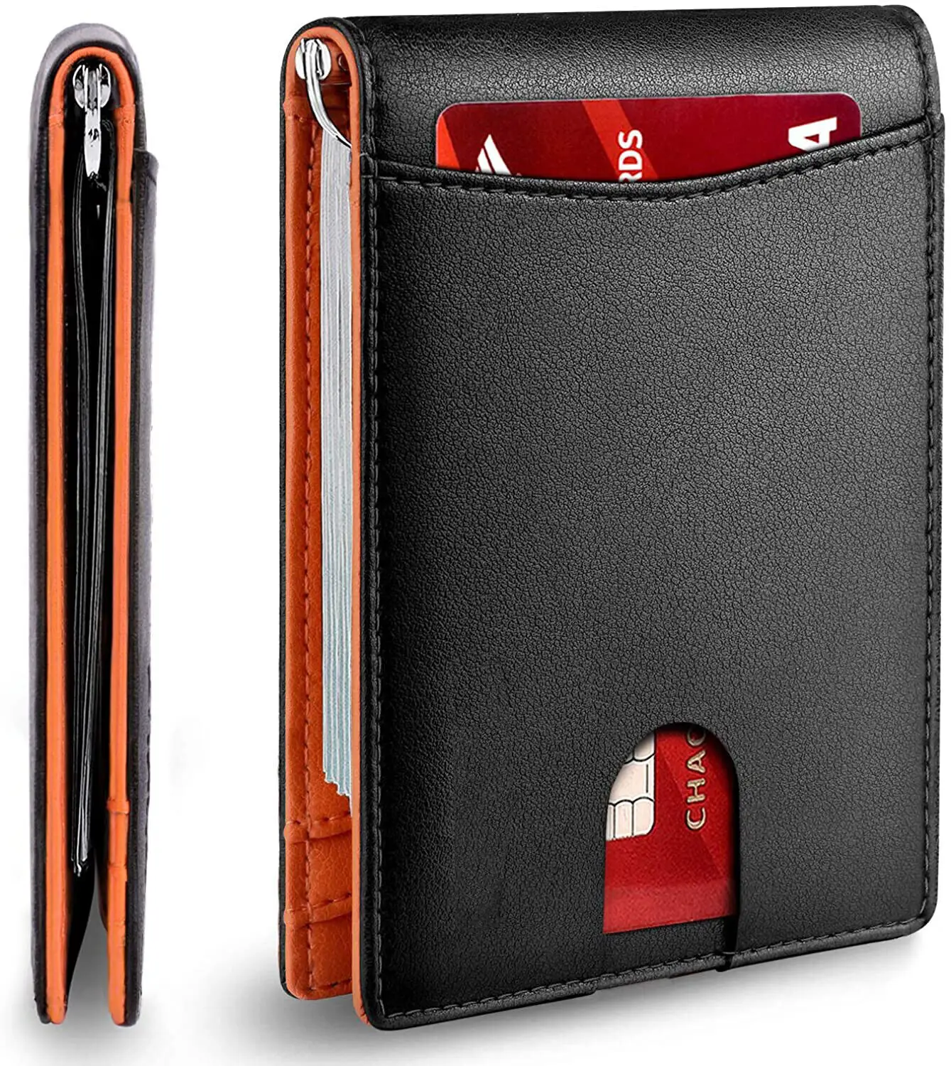 Synthetic Leather Slim Smart Wallet for Men Credit Card Holder Money Clip RFID Blocking Men Thin Bifold Wallet Walet Money Bag