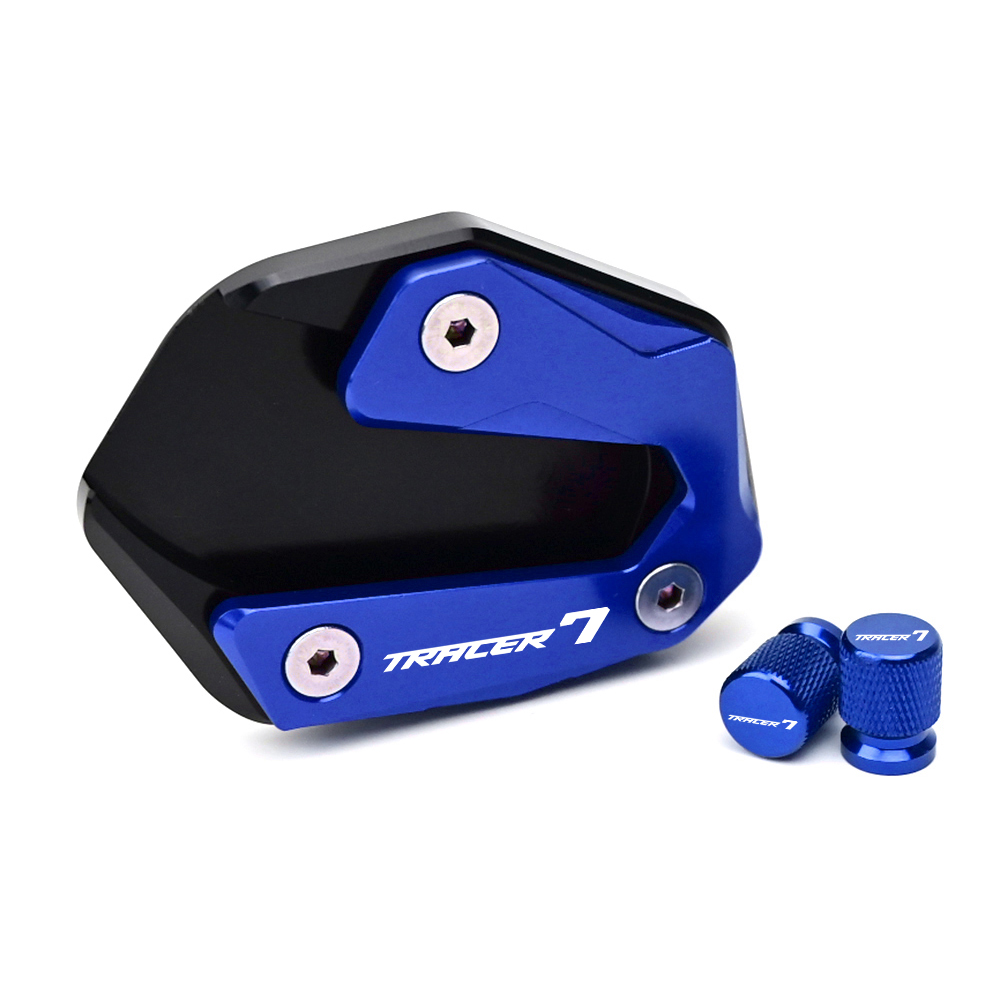 For YAMAHA Tracer 7 GT 2023 2022 2021 Motorcycle CNC Accessories Kickstand Foot Side Stand Enlarger Pad & Tire Valve