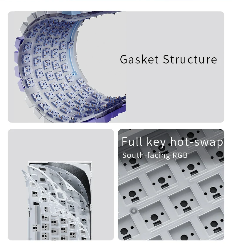 AJAZZ AK820 Wireless Gaming Mechanical Keyboard Hot Swap, 75% Layout, Swappable Switch, Three-mode Connectivity