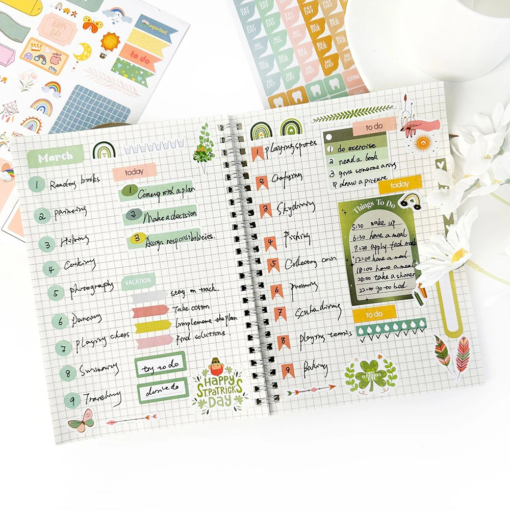 Tag/Woche/Monat Planer Aufkleber Buch DIY Scrapbooking Tagebuch Handbuch Dekorative Material Aufkleber Schreibwaren