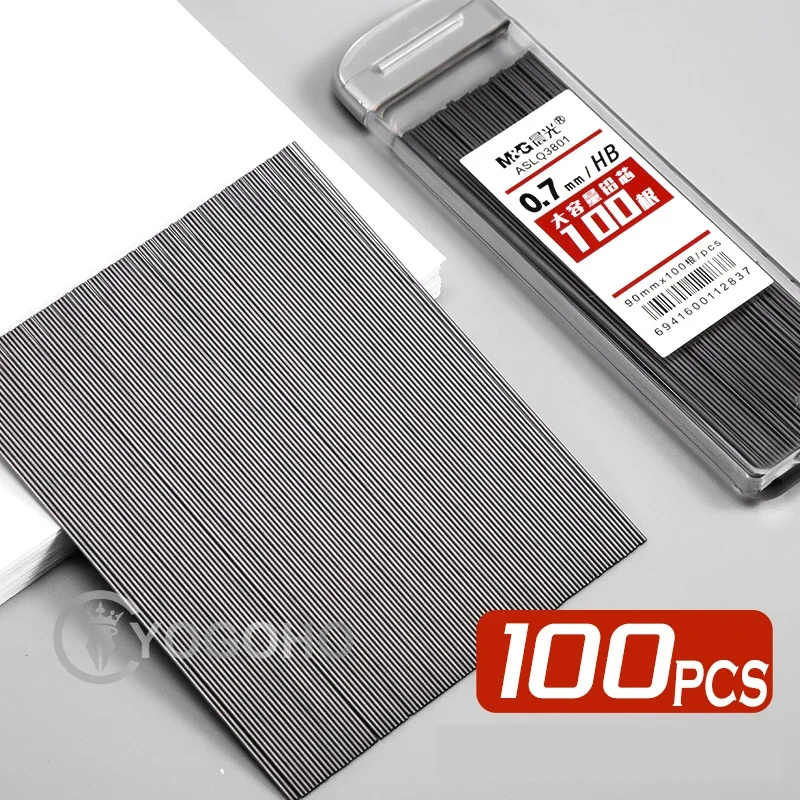 M & G 100 Chiếc Bút Chì Dẫn 2B/HB 0.5Mm 0.7Mm Than Chì Dẫn Cơ Bút Chì Đổ Nhựa tự Động Thay Thế Bút Chì